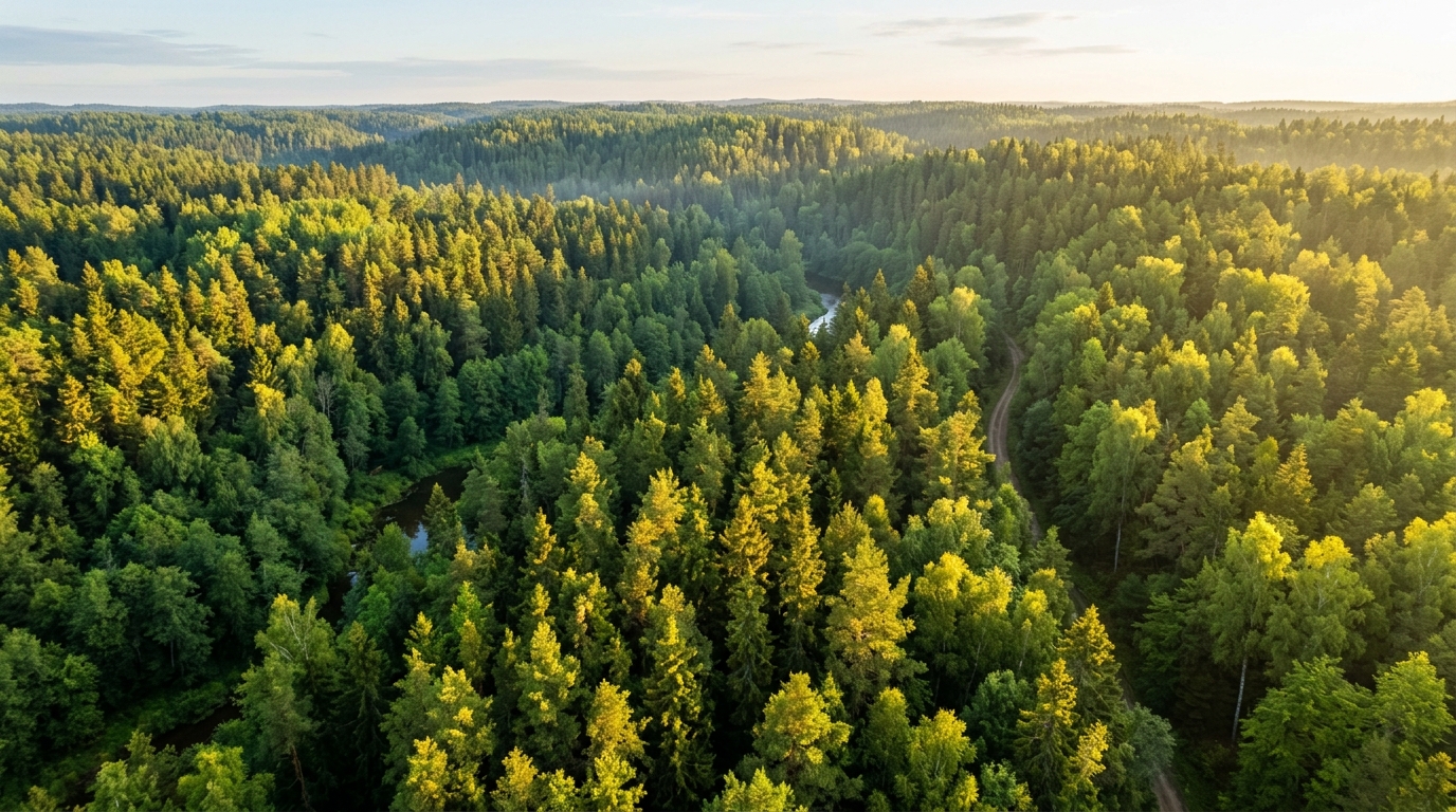 Lush green forest canopy