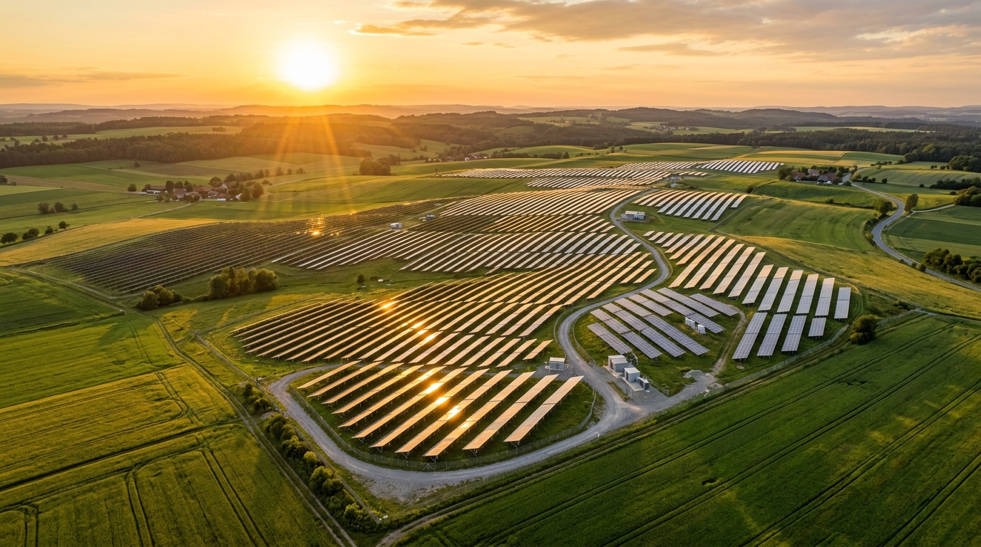Utility scale photovoltaic solar energy farm